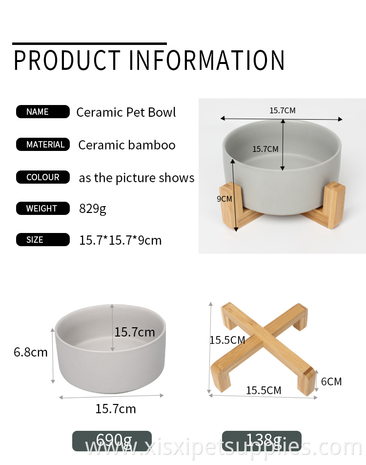 Factory Wholesale Ceramic Pet Cat Dog Food Bowl With Stand